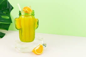 Orange Juice In Cactus Shaped Glass