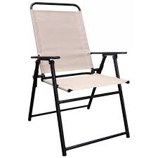 Black Steel Frame Sling Chair Tan