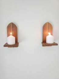 Pair Of Arched Gothic Candle Sconces