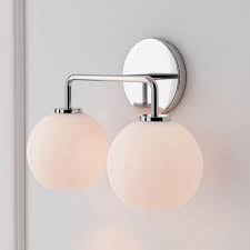 Sculptural 2 Light Globe Sconce Milk