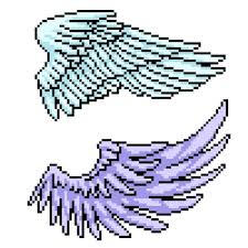 Vector Pixel Art Of Bird Angel Wing