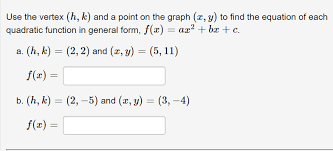 Vertex H K And A Point On The Graph