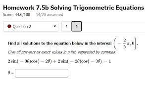 Homework 7 Sb Solving Trigonometric
