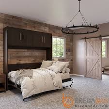 Horizontal Murphy Bed With Top Hutch Storage Wall Bed By Bredabeds