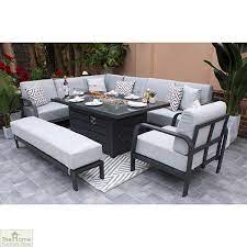 Garden Corner Dining Set With Fire Pit