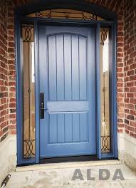 Blue Entry Door With Sidelights And