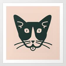 Torvi Cat Icon Art Print By Erin Bread