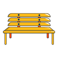 Wooden Bench Icon Cartoon Ilration