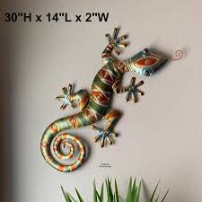 Large Gecko Lizard Wall Art Metal