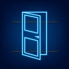 Open Door Interior Design Neon Icon
