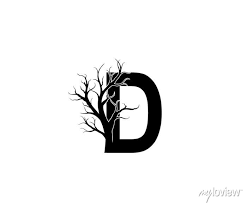 D Letter And Dead Branch Logo Icon
