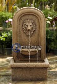 Black Lion Face Wall Fountain In Frp