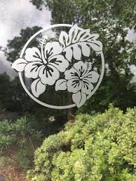 Hibiscus Stickers Frosted Etched Vinyl