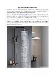 Top Features Of Rain Shower System