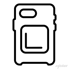 Hand Phone Case Icon Outline Vector