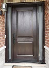 Dark Brown Entry Door With Frosted