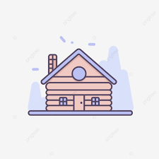 Line Ilration Of A Log House Vector
