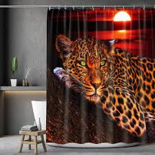 African Animal Print Shower Curtain Set