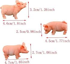9 Pcs Miniature Pig Figurines Animal