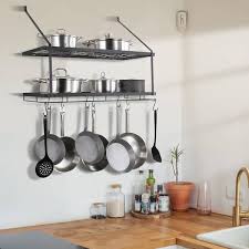 Vevor Pot Rack Wall Mounted 30 Inch Pot And Pan Hanging Rack Pot And Pan Hanger With 12 S Hooks 55 Lbs Loading Weight Ideal