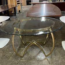 54 Round Glass Table Office