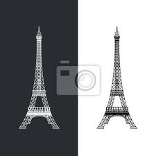 Thin Line Eiffel Tower Vector
