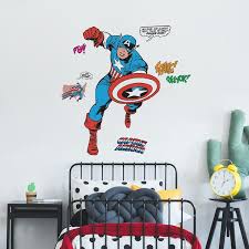 Roommates Rmk5051gm Marvel Classic Captain America Comic Giant L And Stick Wall Decal