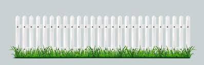 White Picket Fence Vector Art Icons