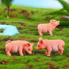 3pcs Miniature Pigs Decor Toy Piglet