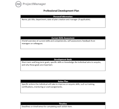 Professional Development Plan Template