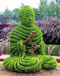 Handmade Buddha Topiary Wire Statue