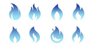 Natural Gas Flame Vector Art Icons