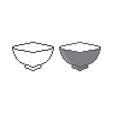 Empty Bowl Pixel Art Line Icon Vector