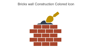 Bricks Wall Construction Colored Icon