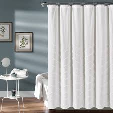Chenille Chevron Shower Curtain White