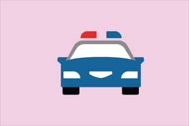 Police Car Front View Icon Graphic
