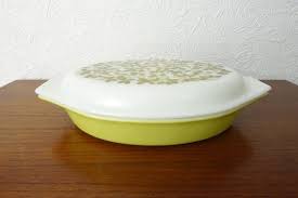 Vintage Pyrex Verde Divided Casserole