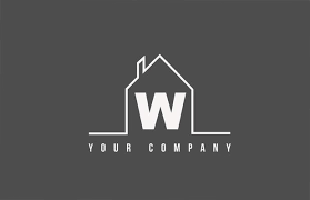 W Alphabet Letter Icon Logo Of A Home
