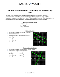 Parallel Perpendicular Coinciding Or