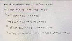 What Is The Correct Net Ionic Equation