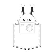 Rabbit Happy Face Head Icon Sitting In