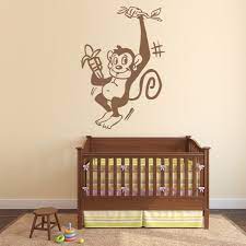 Monkey Banana Childrens Wall Sticker