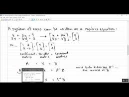 Of Equations Using Inverse Matrices