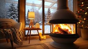 Winter Fireplace Stock Photos Images