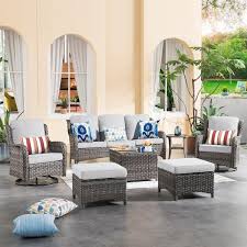 Xizzi Maroon Lake Gray 7 Piece Wicker