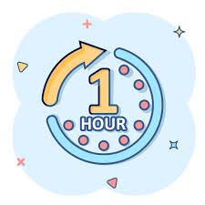 1 Hour Clock Icon In Comic Style Timer