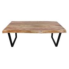 Live Edge Wood Top Coffee Table With