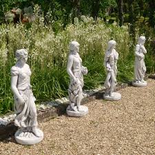 White Stone Garden Statues