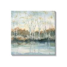 Stupell Industries Birch Tree Reflections Quaint Lake Clearing Landscape Canvas Wall Art Design By Robinson