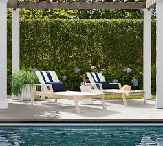Outdoor Malibu Metal Mesh Stackable Chaise Lounge Frame Set Of 2 White Pottery Barn